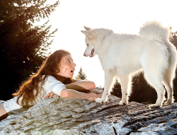 Nicola Türk und Bijou am Filmset