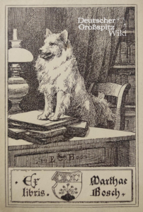 deutscher-spitz-Exlibris für Marthae Bosch, Spitz, 1905