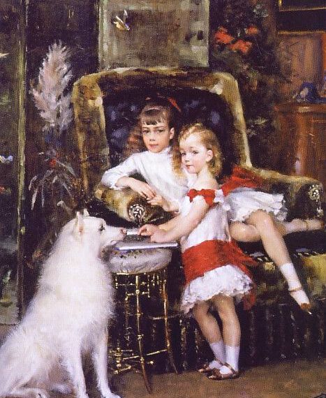Maria Fjodorowna und der weiße Spitz