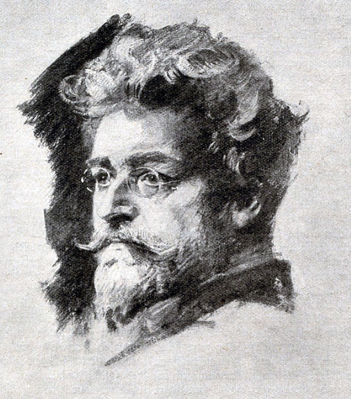 Zeichnung von Ludwig Ganghofer, von Friedrich August von Kaulbach (1908)