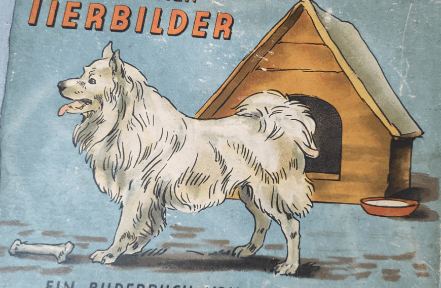 weißer Spitz auf Kinderbuchtitel